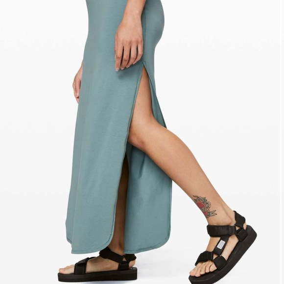 lululemon Restore and Revitalized Dress in Aquatic Green Maxi Dress size 12 - Picture 3 of 6